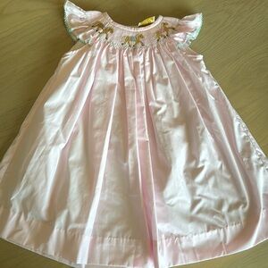 Angel Sandy Smocked Dress - Horse Palm Beach Pink/Grace Bay Green